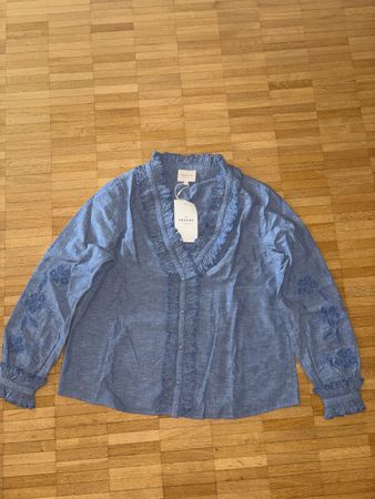 SEZANE Chemise Kelly Chambray Blue Size 40 New