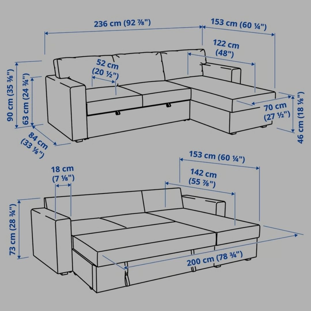 Ikea Sofas: 3er-Bettsofa mit Récamiere, Tibbleby hell grautürkis – Neuf (Voir description) à Etzwilen par mue_mm76 1