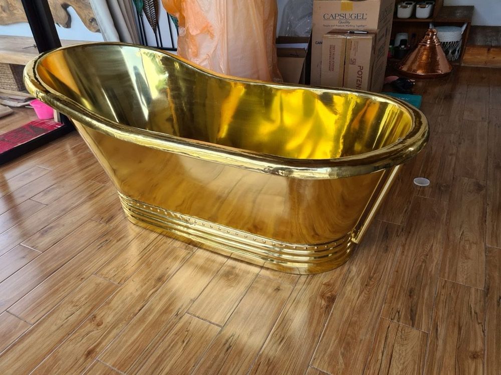 Messing Badewannen-Drehknopf 74 Mm - Schwarzer Überlaufschutz Mit Einfacher Schraubmontage