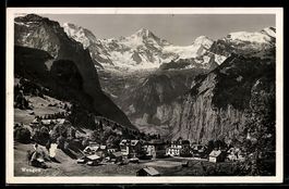 AK Wengen, Ort und Bergpanorama