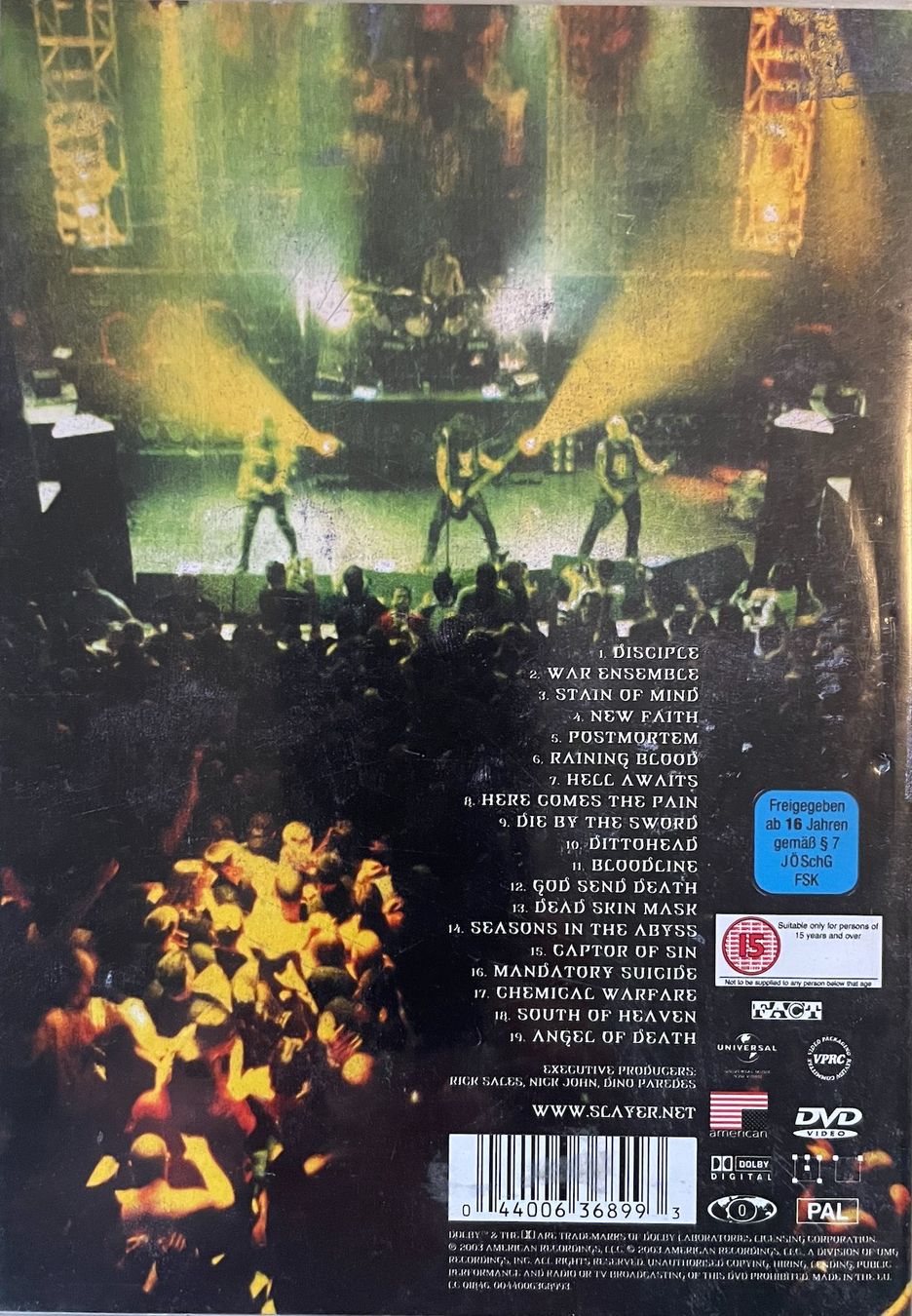 Tutti i DVDs: Slayer - War at the Warfield – Usato da Brunnen venduto da Barfly5 1