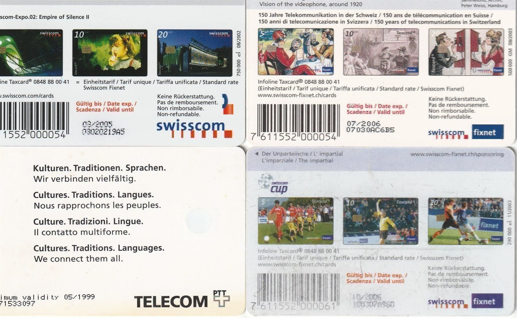 Swisscom Schede telefoniche: 8 verschiedeneTaxcard Swisscom – Nuovo e nell'imballaggio originale da Aarburg venduto da Aare10 3