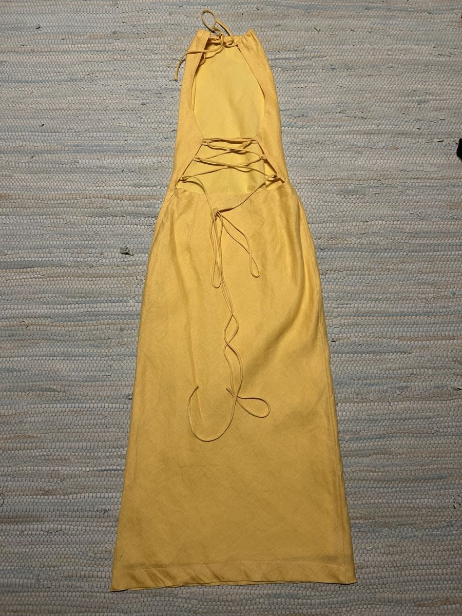 Vestiti: Linen Yellow Midi Dress – Usato da St.Josefen venduto da lop_lh8d 5