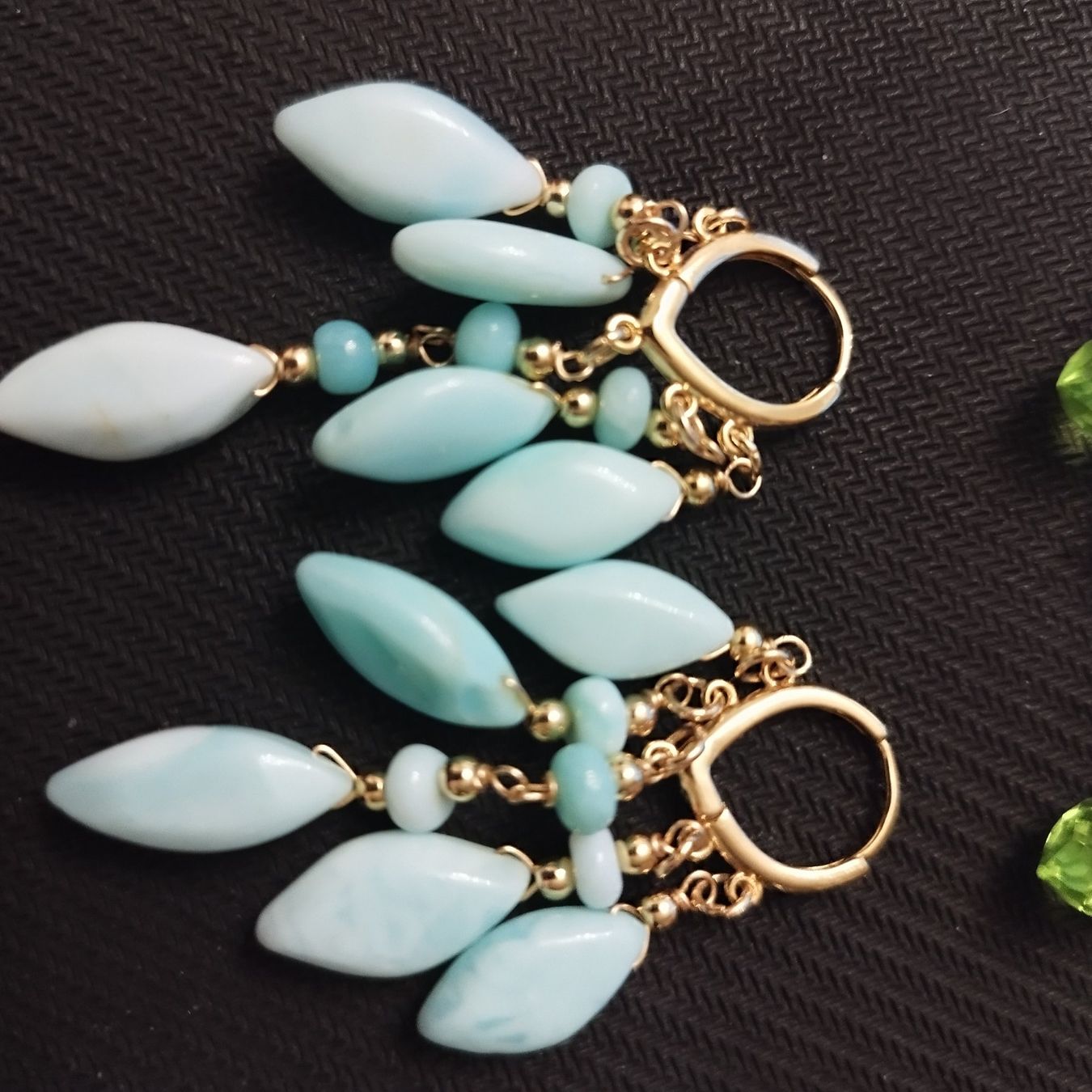 Ohrringe & -stecker: 2 st. -Peru Blue Opal+ Green Precious Gemstone Earrings – Neu (gemäss Beschreibung) aus Basel von pro_79rs 3