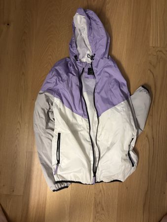 Primark Regenjacke, Lila-Weiss, Gr. M – Idealer Regenschutz!