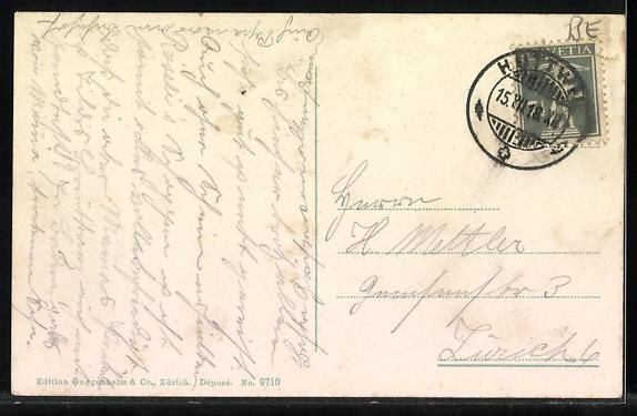 Cartoline postali: Huttwil, Bahnhofstrasse mit Wohnhäusern – Usato da Berlin venduto da bartko-reher 1
