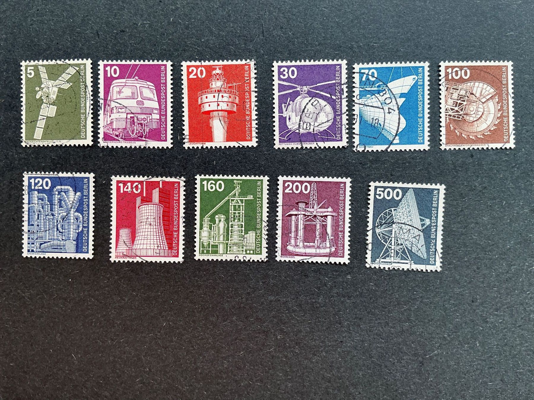 Tutti i francobolli: Berlin Industrie & Technik 1975-82 Serie gestempelt – Usato da Oberrieden venduto da Zimartin1