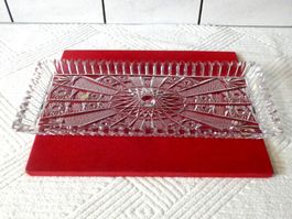 Kuchen- oder Keksschale, Kristallglas, 41 x 17.5 x 3cm