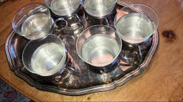 SIGG Teeservice,6 Glastassen mit Halterungen &Tablett