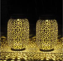 Orientalische Laterne | 2 Stück | Solar Gartendeko für Außen