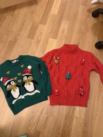 Christmas Jumper - Red Festive Knit - Size 116 - Cute!