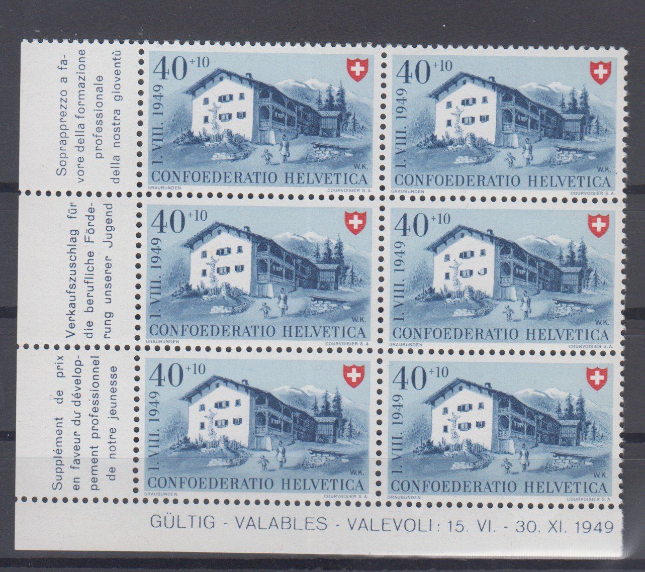 Tutti i francobolli: Variété Pro Patria 45.2.01 – Usato da Boécourt venduto da Denteles66