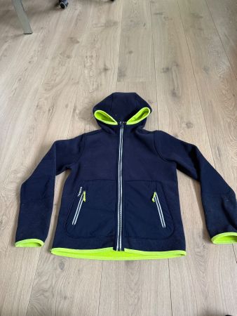 Tribord Decathlon Kinder Fleecejacke wendbar dunkelblau-neon