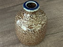 Echte Salzglasur Vase, handgetöpfert, Vintage
