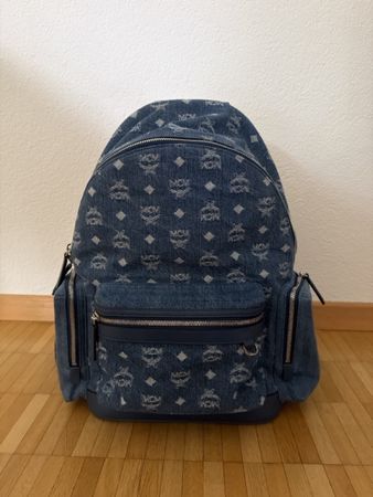 MCM STARK BACKPACK UNISEX - RUCKSACK - DENIM BLUE
