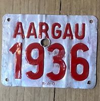 AG 1936 - VELONUMMER-FAHRRADSCHILD-PLAQUE DE VELO - AG 1936