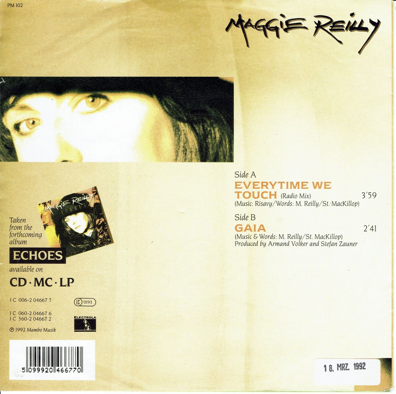 Dischi in vinile: Maggie Reilly - Everytime we touch, Vinyl Single – Usato da Winterthur venduto da sumpfis 1