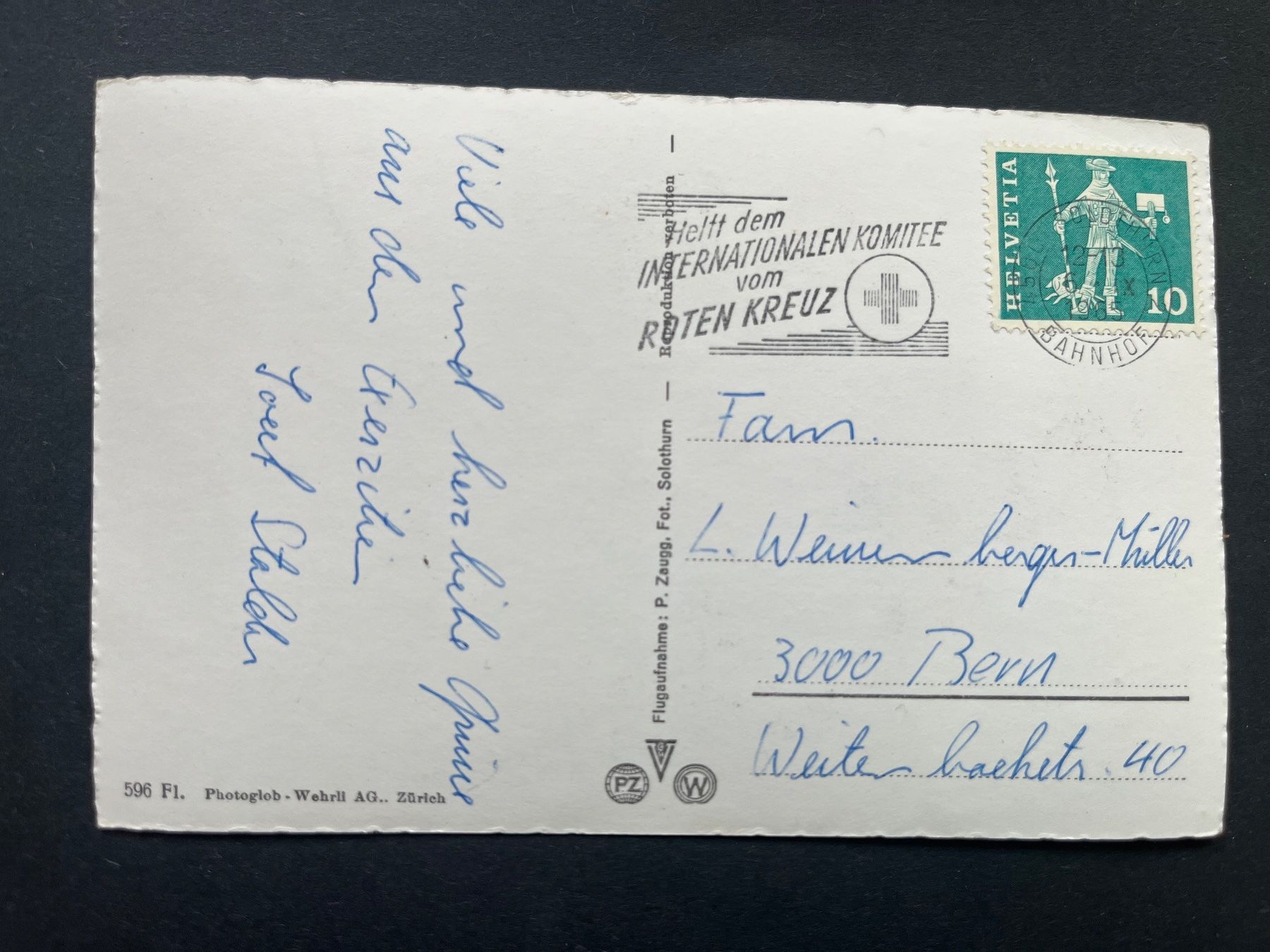 Cartes postales: Solothurn, Flugaufnahme ca. 1950 – D'occasion à Ostermundigen par DaxKarten-75 1
