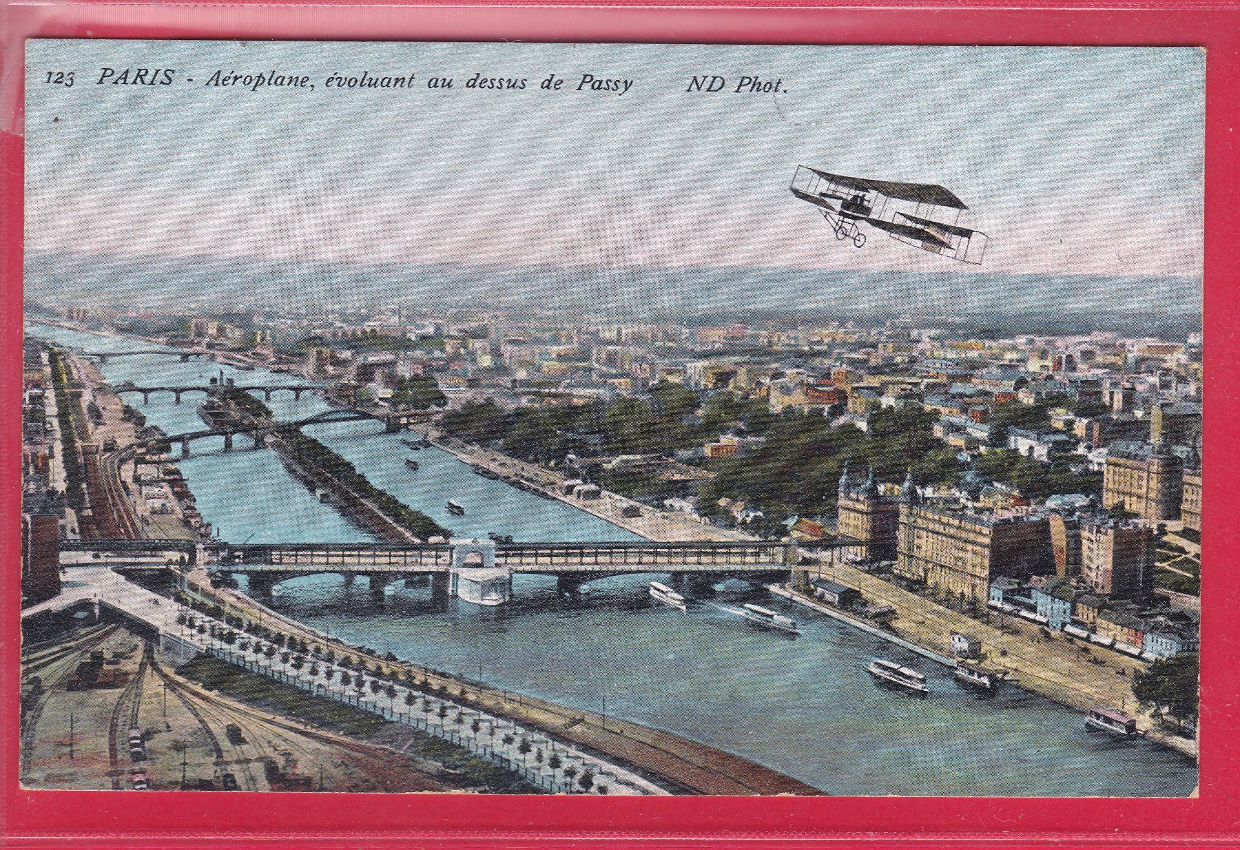 Cartoline postali: PARIS, AÉROPLANE, ÉVOLUANT AU DESSUS DE PASSY – Usato da Oberrieden venduto da Gebirgsstelze