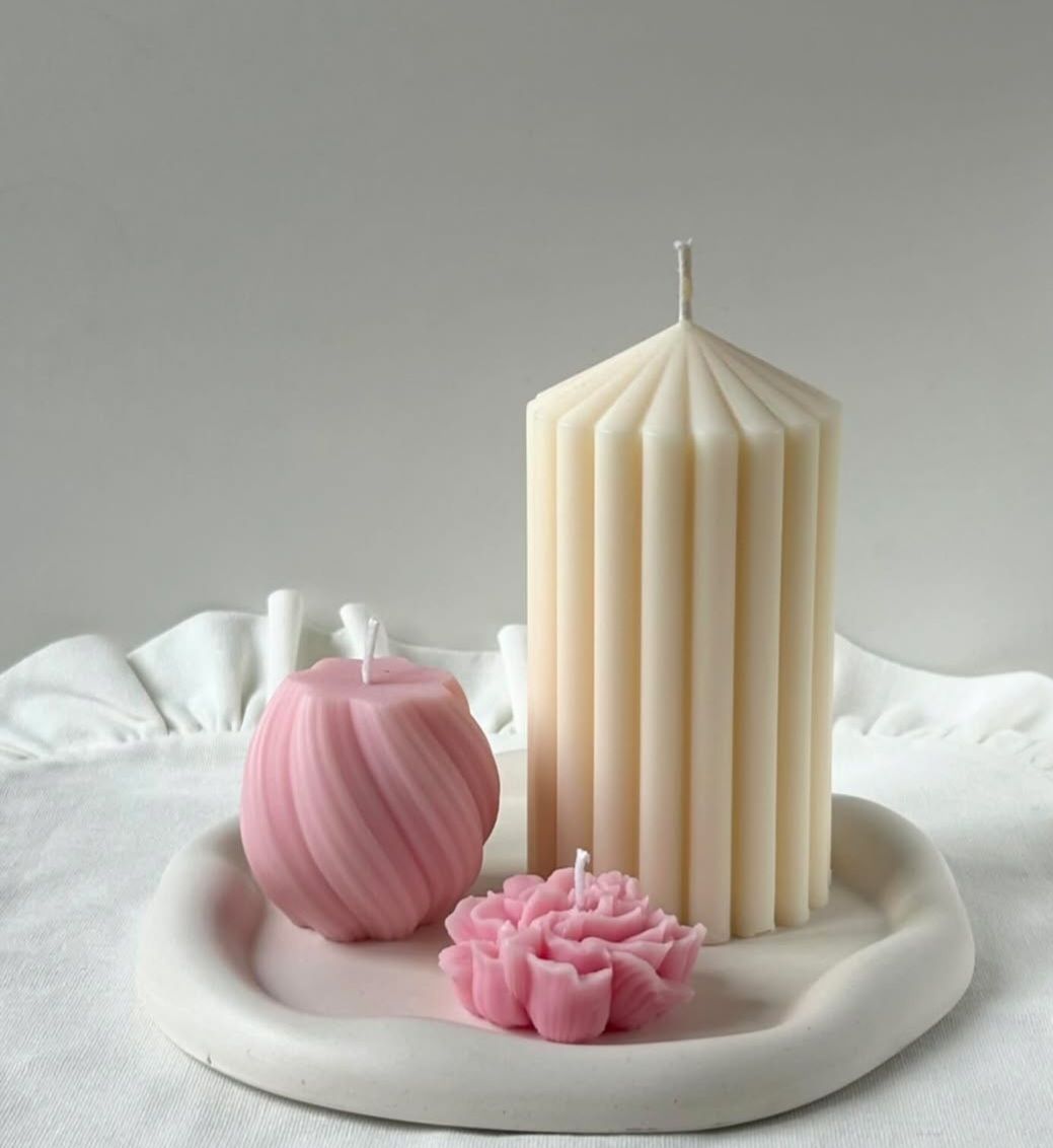 Candele: Handgemachte Kerzen Set mit Untersetzer – Nuovo e nell'imballaggio originale da Erlinsbach SO venduto da Inspirierend