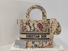 🌸 Christian Dior Lady Dior D-Lite Medium – Floral Edition