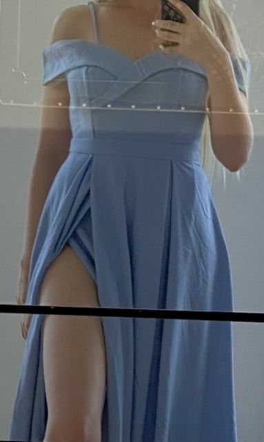Vestiti: hellblaues Abendkleid mit Schlitz, Grösse XS/S – Nuovo (secondo la descrizione) da Adligenswil venduto da 19laura 1