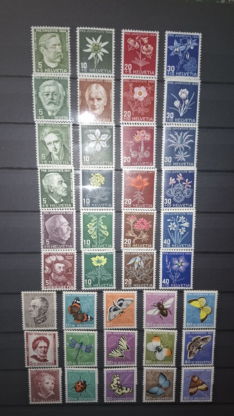 Tutti i francobolli: Pro Juventute Sammlung mit Vorläufer und Blocks  – Usato da Balgach venduto da SIMEON27 5