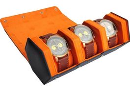 Reiseetui Hexago für 3 Uhren Leder - Étui voyage pour montre