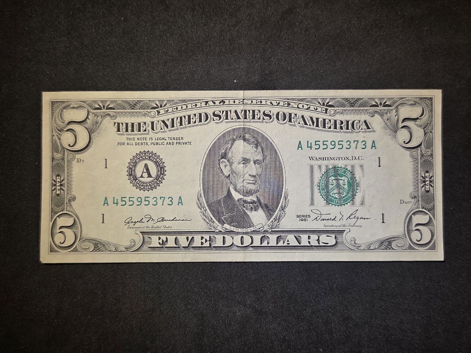Banconote: 5 Dollars - USA - 1981 – Nuovo (secondo la descrizione) da Geroldswil venduto da Antica01