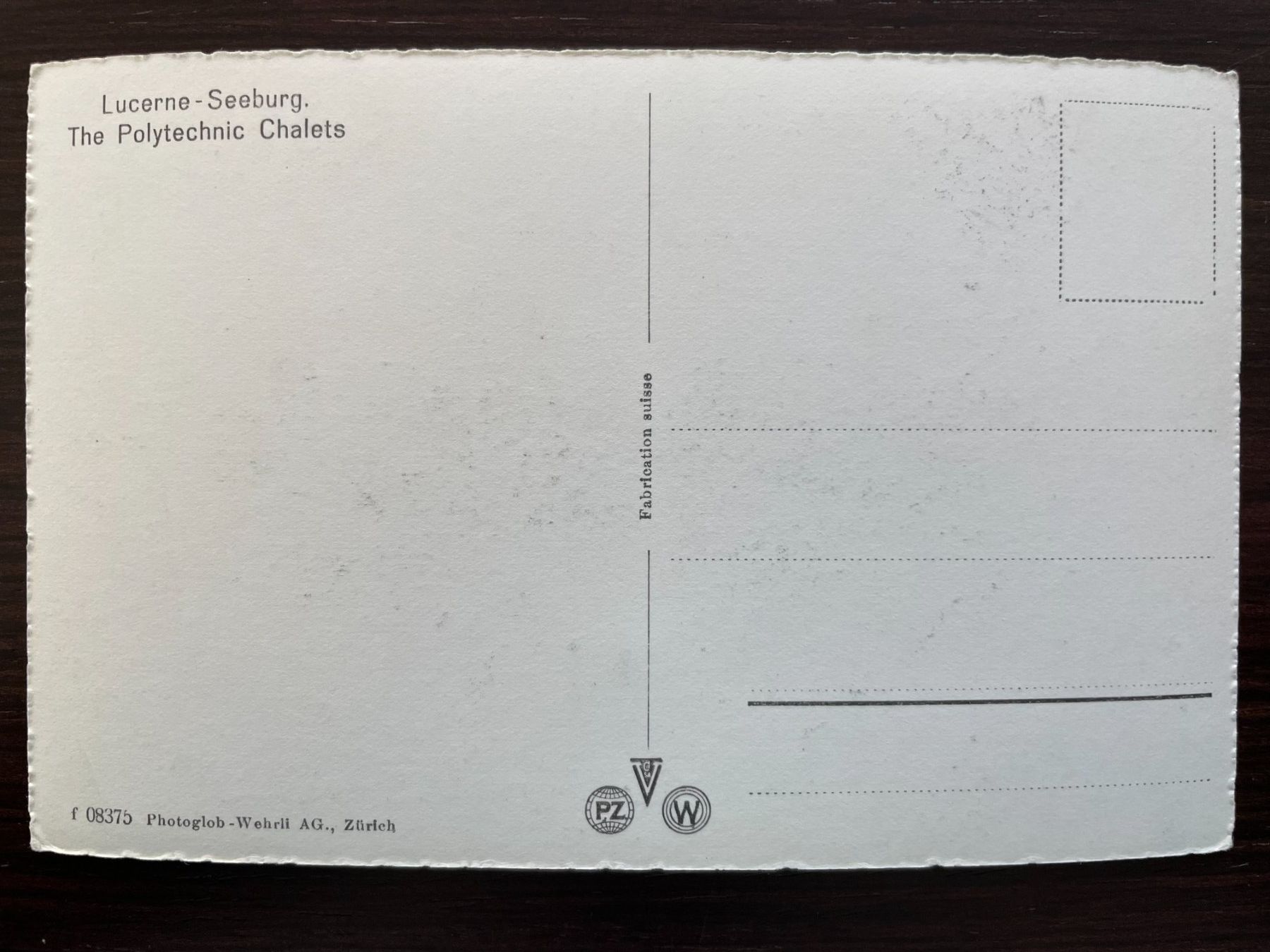 Cartoline postali: LUZERN Seeburg, The Polytechnic Chalets, 5 Ansichtskarten – Usato da Wald ZH venduto da TLILEF 4