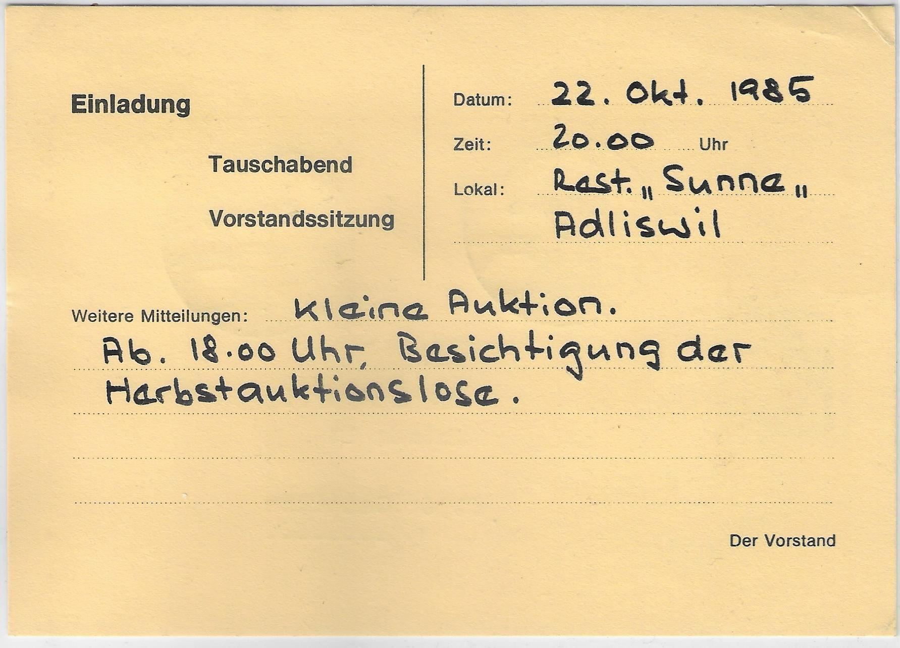 Tutti i francobolli: Werbestempel 8903 Birmensdorf 18.10.85 – Usato da Ettingen venduto da Kartenplanet 1