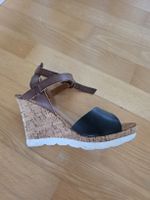 Sandaletten Leder braun schwarz Grösse 38 guter Zustand