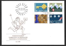 FDC Serie 453-456 seltene Marken-Reihenfolge ET 14.3.1968