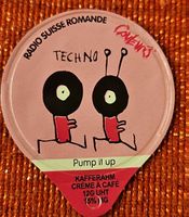 Radio Suisse Romande Kaffeerahmdeckel Techno Design