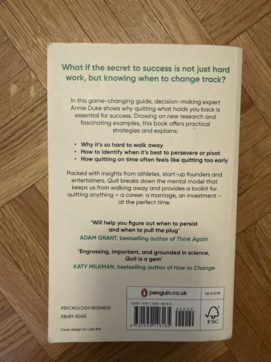 Libri: Quit by Annie Duke – Nuovo (secondo la descrizione) da Genève venduto da hai_2rp8 1