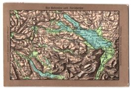 Relief-AK Zürich, Landkarte mit Bodense