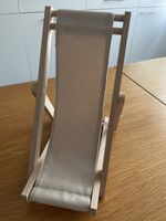 Holzliegestuhl Deko Strandkorb Miniatur Sommerdeko