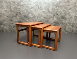 Skandinavische Teak Satztische Massivholz 60er Mid-Century