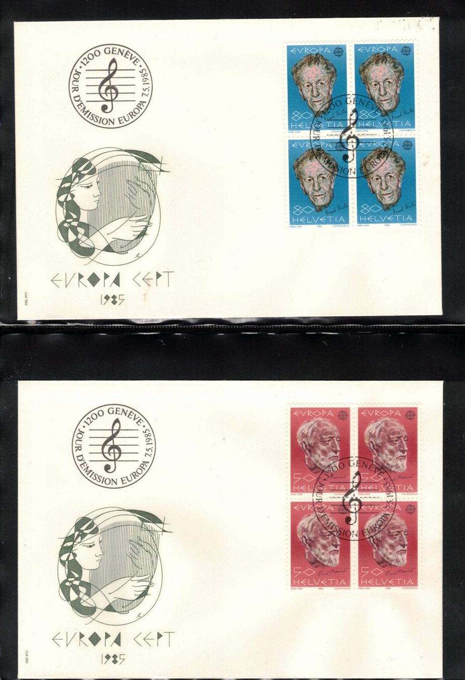 Tutti i francobolli: 1985/6  FDC 4er Europa aus ABO – Usato da Rheinau venduto da loxis