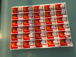 Feuille de timbres Chine 30 pièces