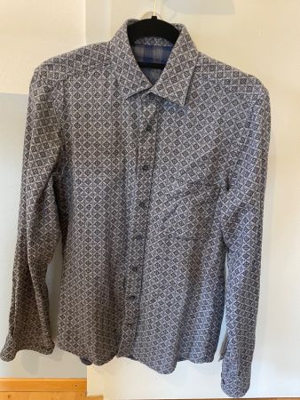 Chemise Eterna, taille 38, motif hivernal, impeccable!