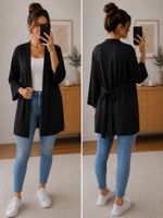 Schwarzer Kimono/Cardigan Gr. S/M – elegant & vielseitig