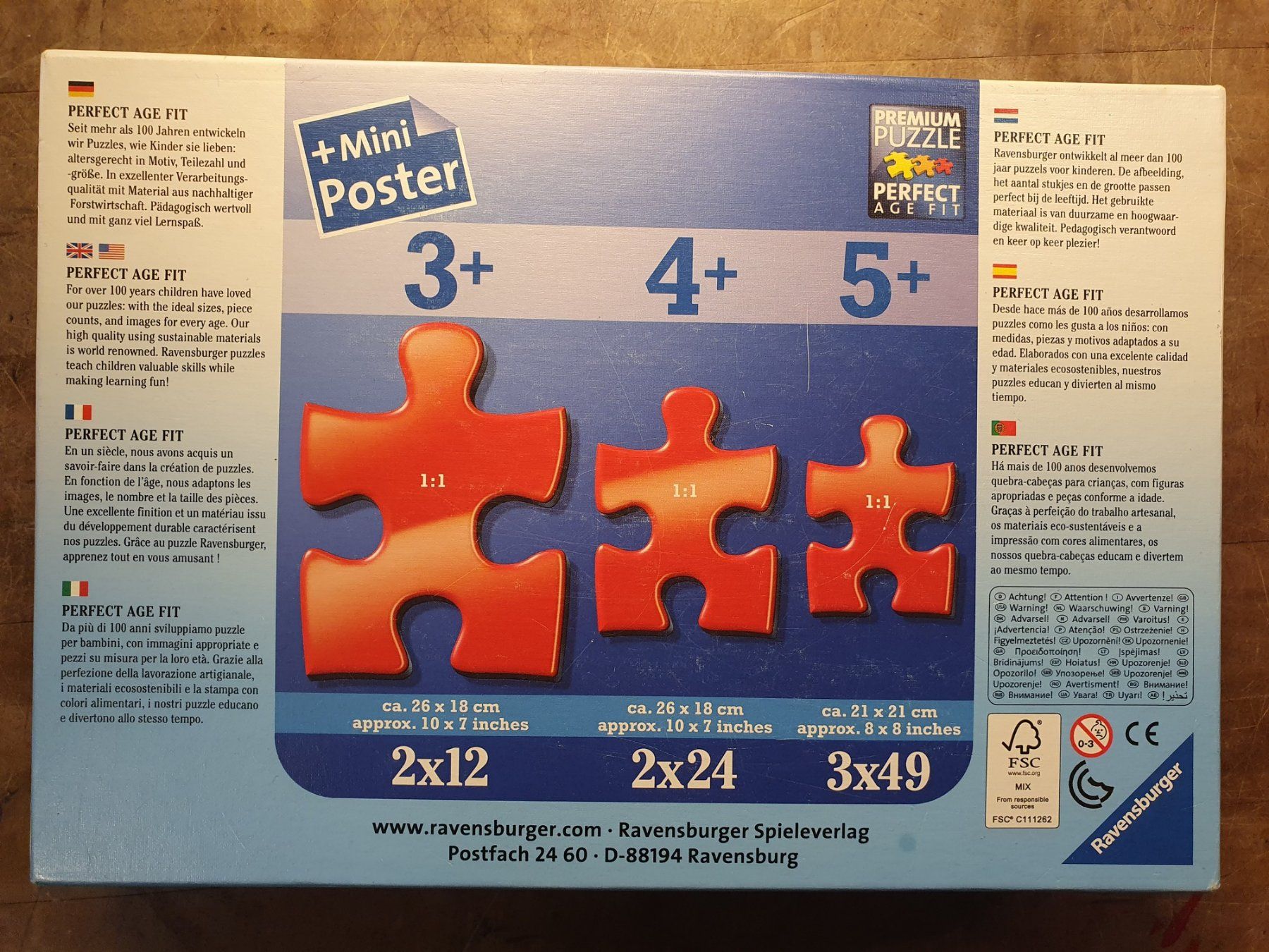 Ravensburger Puzzle: Ravensburger Puzzle 3 x 24 – Usato da Zürich venduto da loosebone 1