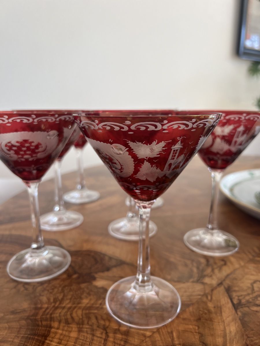 Gläser: 7 Antique Red Crystal Glasses – Gebraucht aus Zürich von ralph__ 3