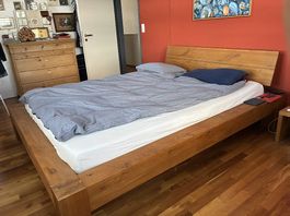 Massivholzbett Wildeiche oak line Hasena inkl 2 Lattenroste