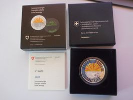 2022  20 Fr. silber   Sondermünze  2022 Sonnenenergie PP