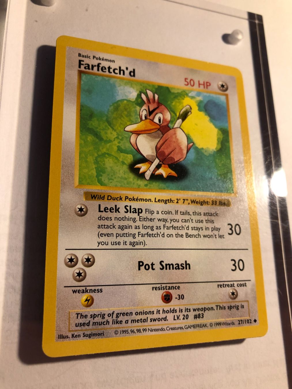 Sammelbilder & Trading cards: Farfetch'd  (uncommon) Base Set Shadowless - LP/NM - ab 1. – Gebraucht aus Giubiasco von dan_pr8b 1