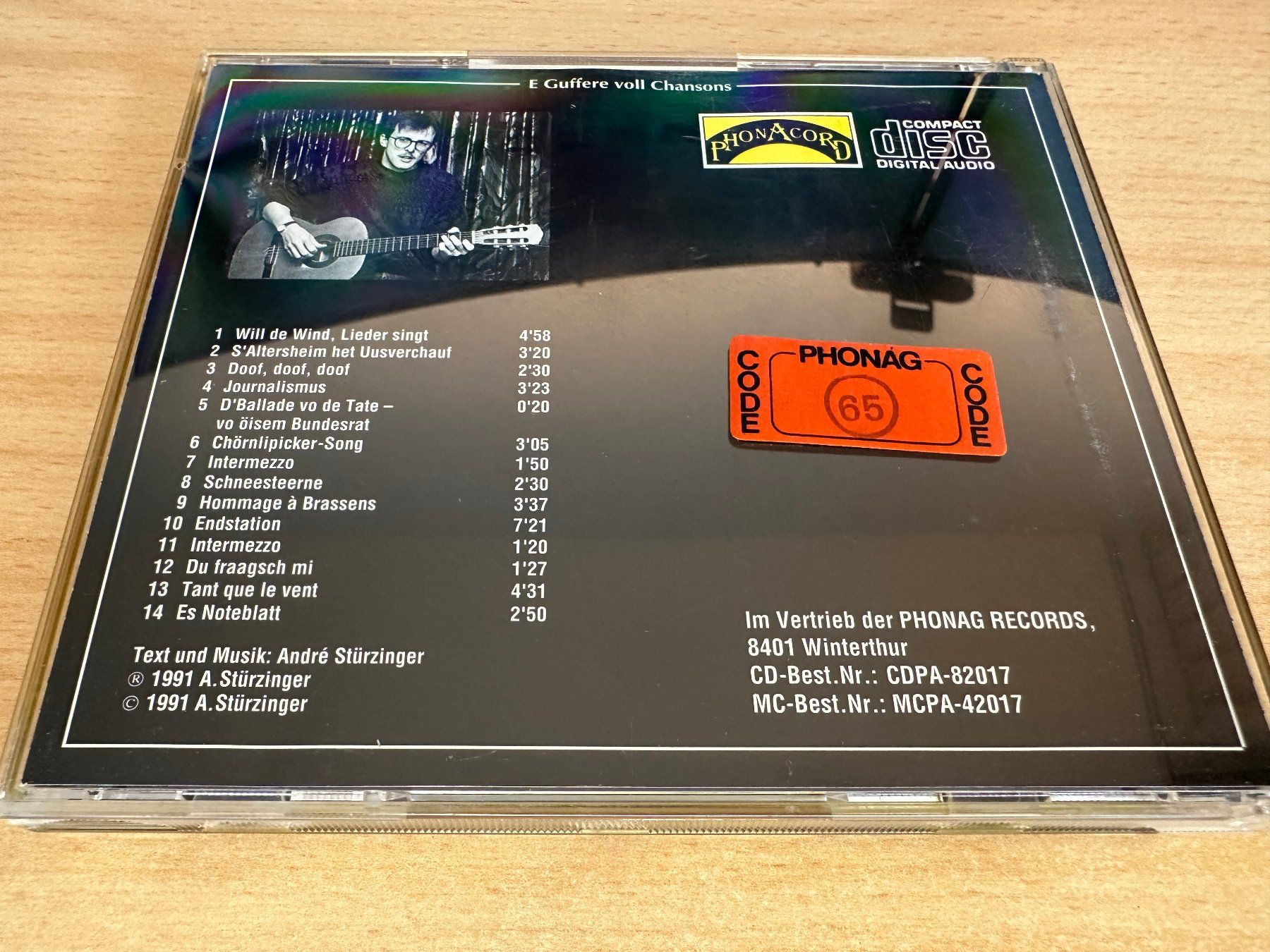 CD: André Stürzinger - E Guffere voll Chansons – Usato da Rikon im Tösstal venduto da Alpenmutz 1