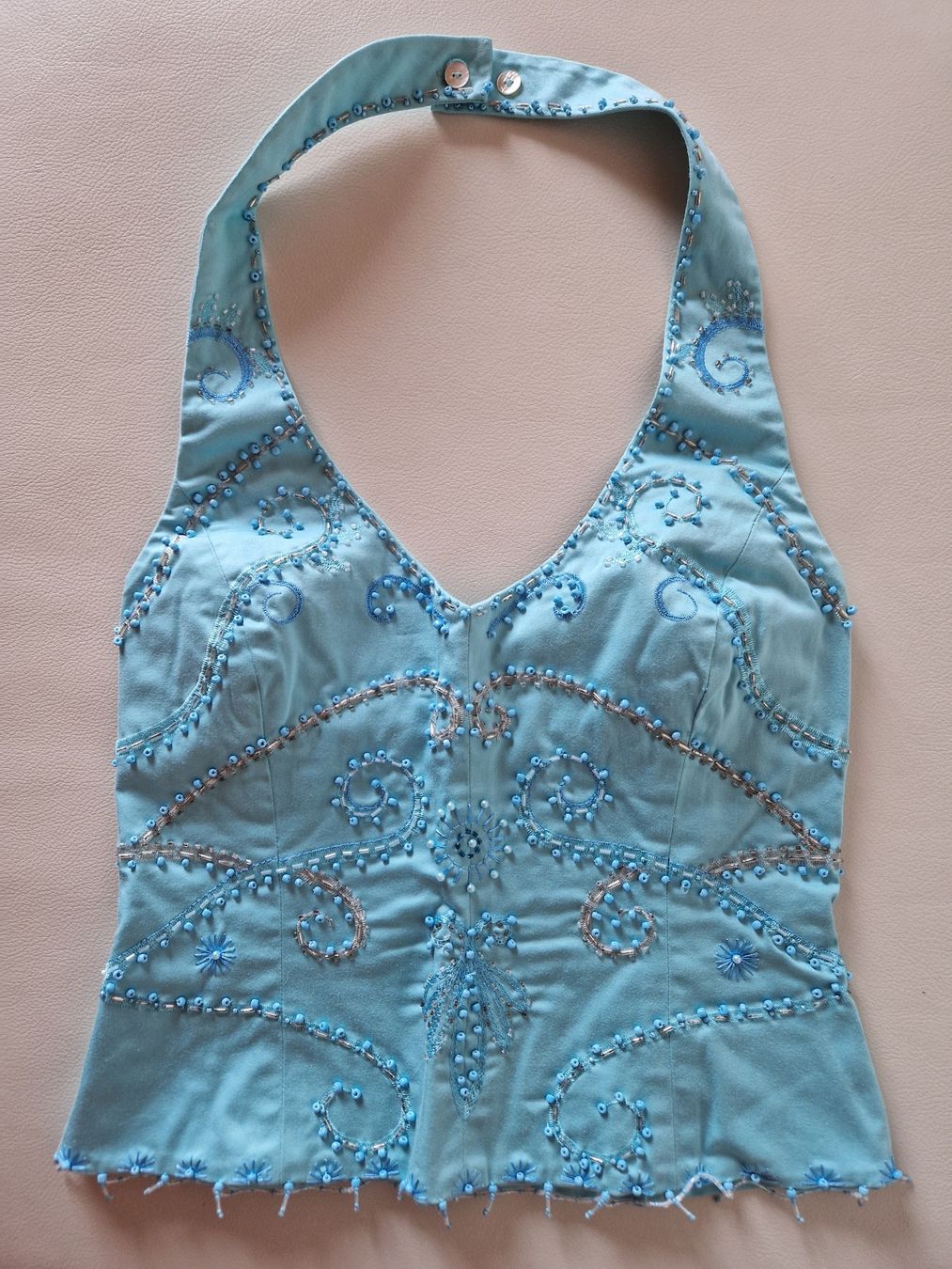 Tops: Neckholder-Top, türkis, Gr. 38 – D'occasion à Müntschemier par fralion