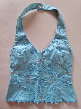 Neckholder-Top, türkis, Gr. 38